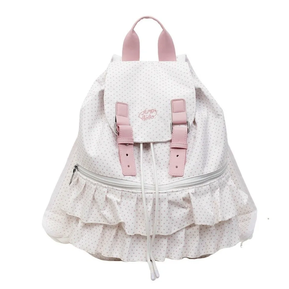 Creative Polka Dot Backpack Casual Multifunctional School Bag Large Capacity Shoulder Bag Travel