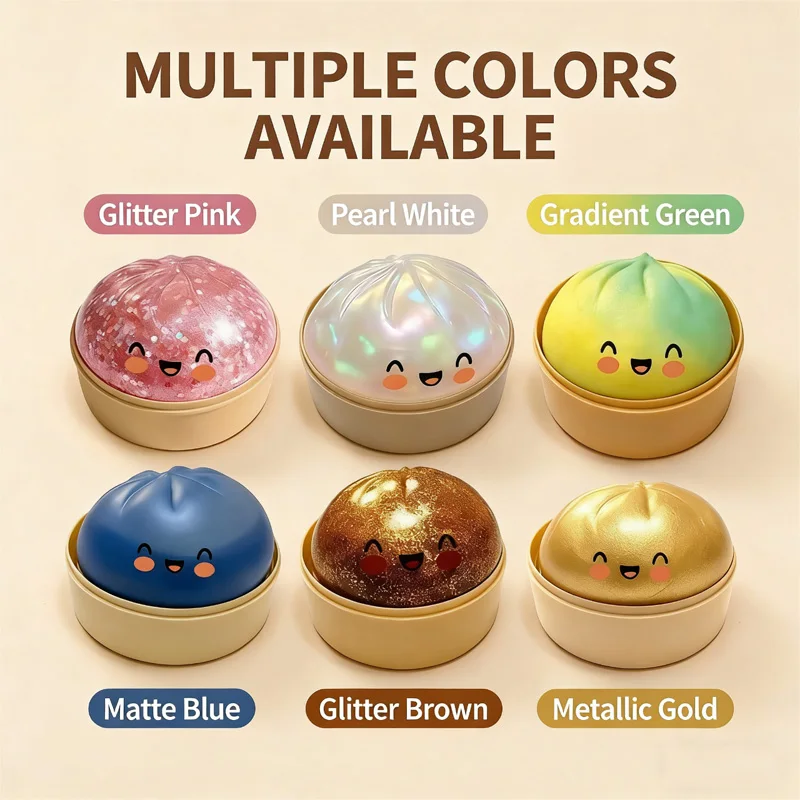Realistic Steamed Bun-Shaped Squeeze Toy Non-Sticky Fun Cute Soft Stress-Relieving Toy Office Relaxation Pressure Relief Pinch