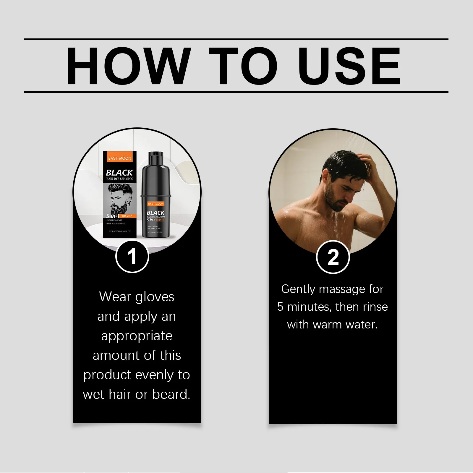 

East Moon 5in1 Man Шампунь для краски для волос Восстанавливающий серый, белый, не раздражающий, сохраняет питание корня, праздничный подарок, шампунь для окрашивания черных волос