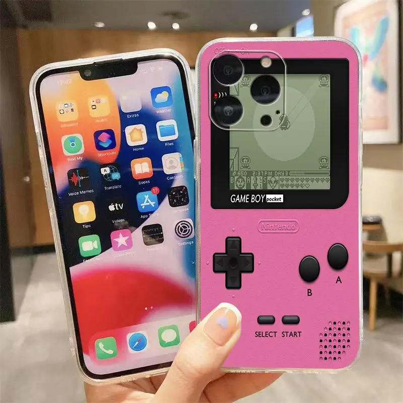 Clear Phone Case For iPhone 14 12 13 Mini 11 Pro SE 8 7 6 6S Plus X XR XS Max SE Case Funda Capa Shell Classic Game-Boy Model