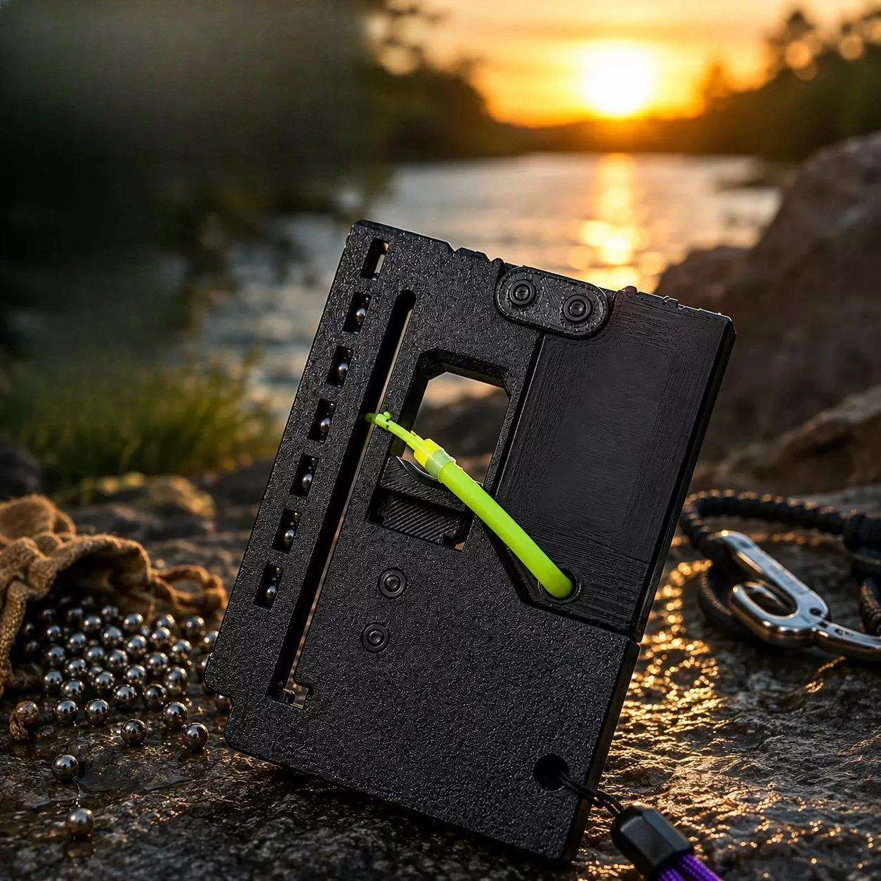 3D Printed Card EDC Hunting Tool Portable Folding Catapult Mini Outdoor Adult Decompression Toy Tool