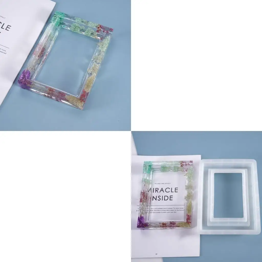 

652F Resin Crystal Epoxy Mold Rectangular Photo Frame Decorations Casting Silicone Mould DIY Crafts Ornaments Making Tools