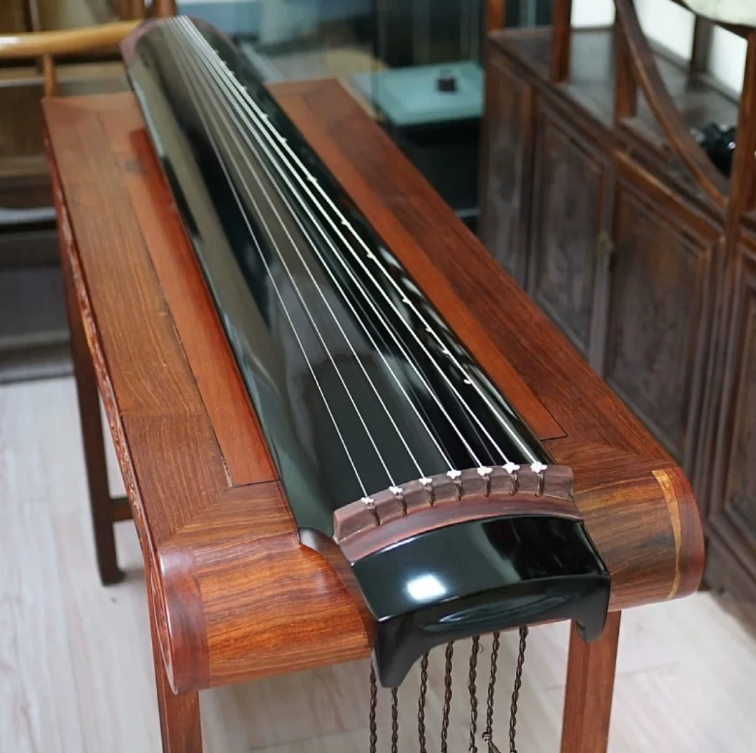 Lvyi Style Guqin Old Fir Wood Natural Raw Lacquer Traditional Chinese String Instrument