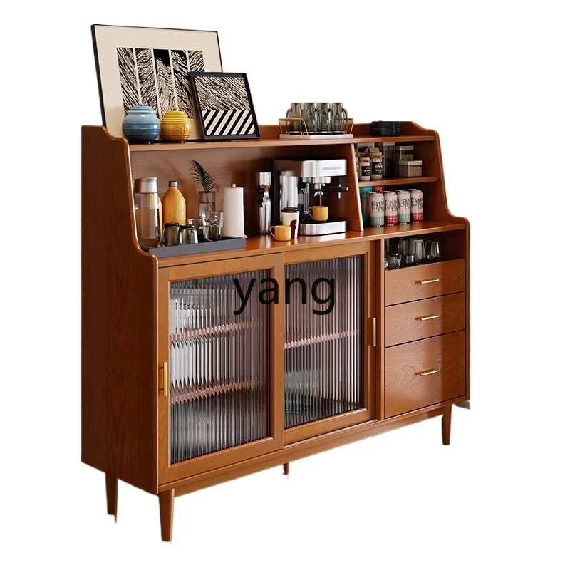 LH solid wood dining side cabinet integrated against the wall small apartment living room storage locker household