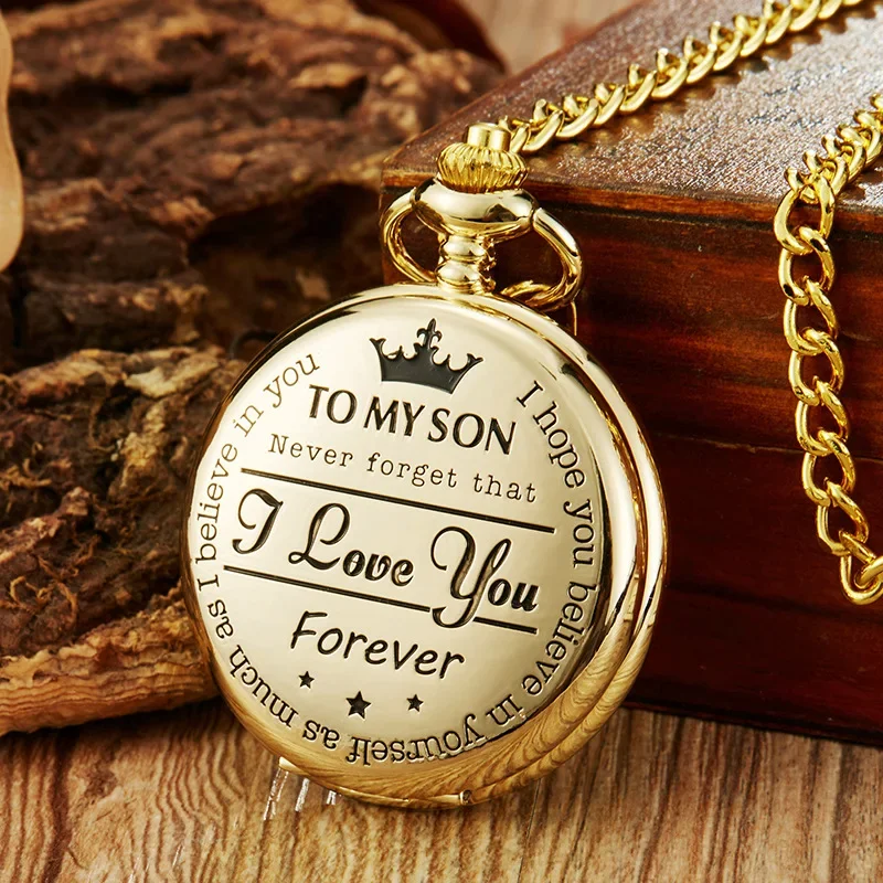 

TO MY SON, Husband and GRANDPA carved vintage Shi Ying pocket watch pendant vintage pocket watch