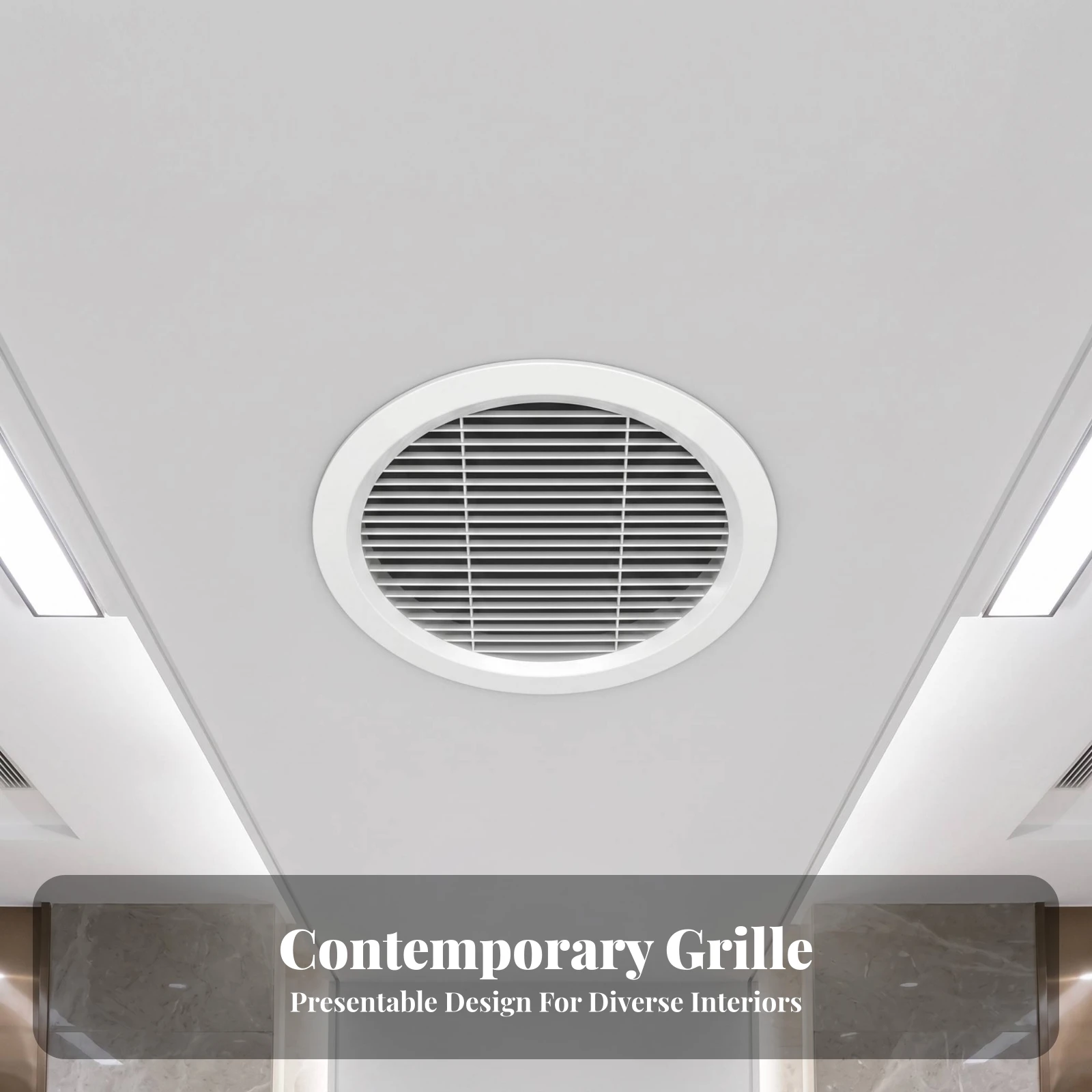 Grille Air Vent Directional Round Air Vent Louvered Grille Cover Slim Long-Lasting