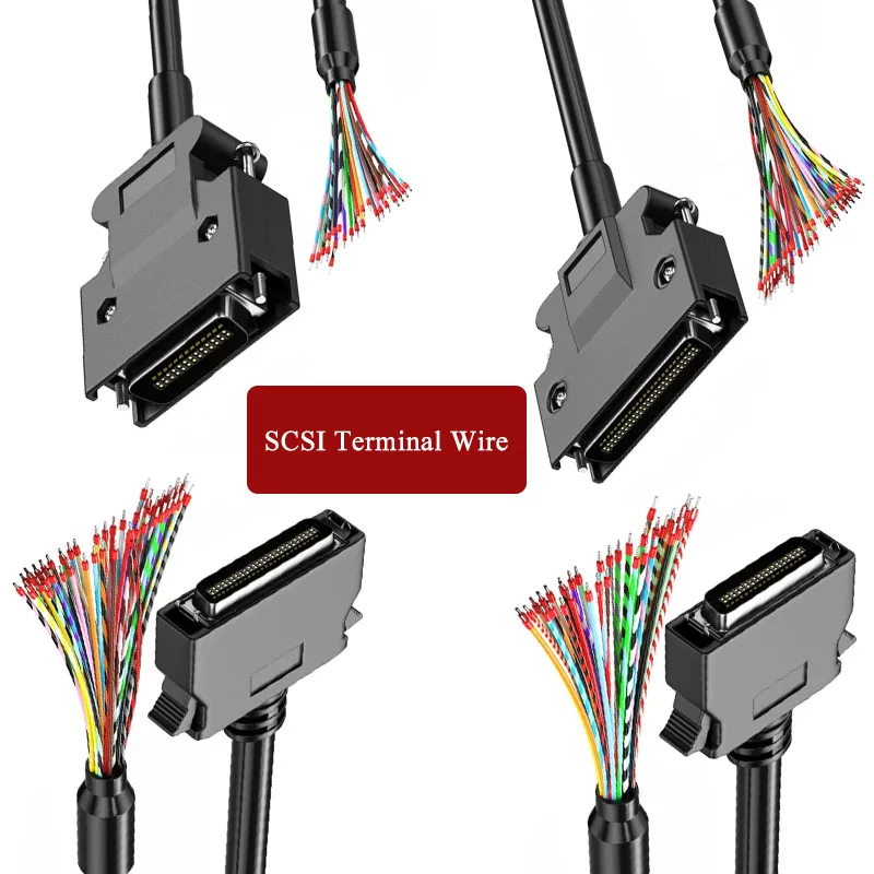 SCSI Servo Connection Cable CN14Pin with Terminal 20Pin 26Pin 36Pin 50Pin Loose Wire Shielded Line for Panasonic Yaskawa Cord