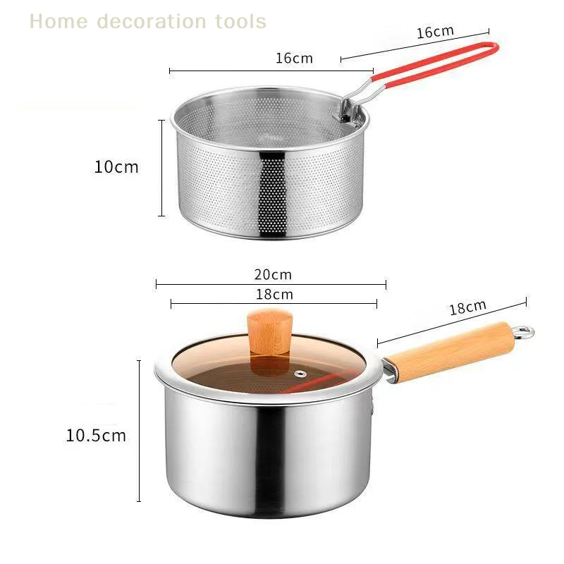

portableStainless Steel Deep Frying Pot with 3L Capacity Basket and Lid for Chicken Nugget Cooking at Homeitem