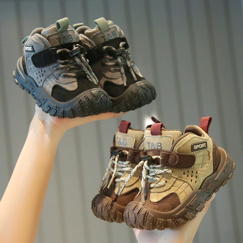 Tenis 2025 Autumn New Kids Sneakers Comfort Anti Slip Boys' Ankle Boots Retro Versatile Girls Casual Shoes Zapatillas Hombre
