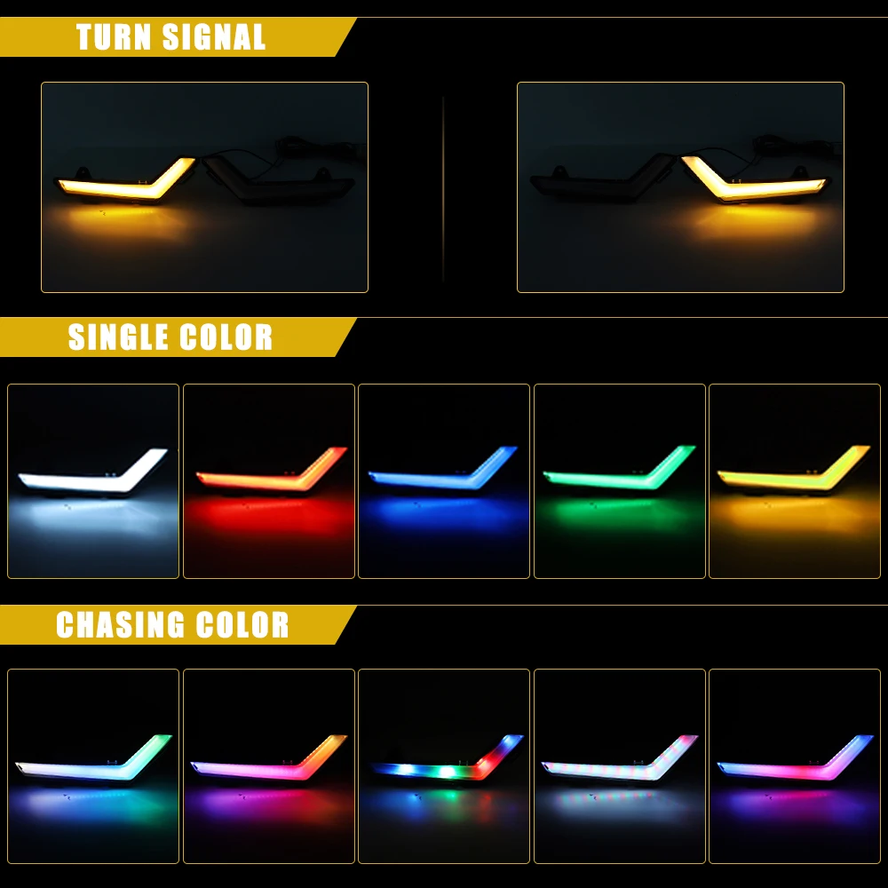 Can-Am Defender & Defender Max 2020+ / Commander Max 2021+용 LED 방향 지시등 RGB 전면 서명 조명