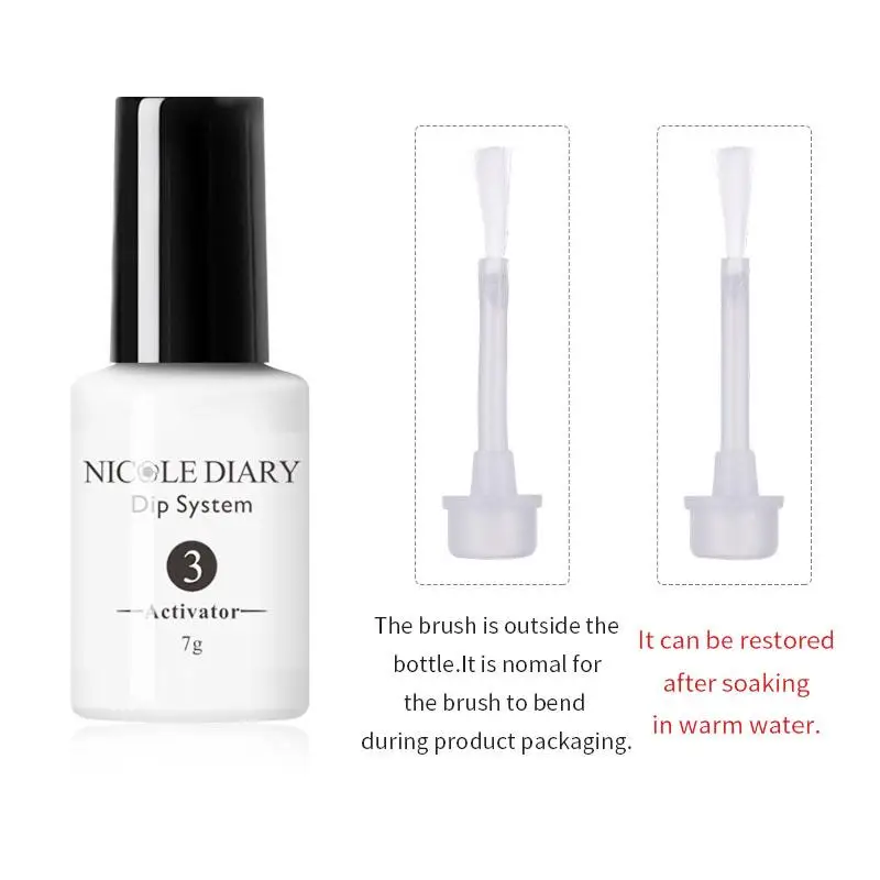 NICOLE DIARY สี Dipping System Liquid Kit ธรรมชาติแห้งไม่มีหลอดไฟ Cure ตกแต่งเล็บสี DIY เจล Glitter เล็บ