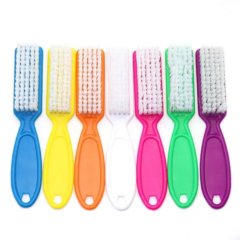 Multicolor Nail Dust Cleaning Brush Ergonomic Plastic Handle Soft Bristle Manicure File Clean Tool for Home Nail Salon DIY Use