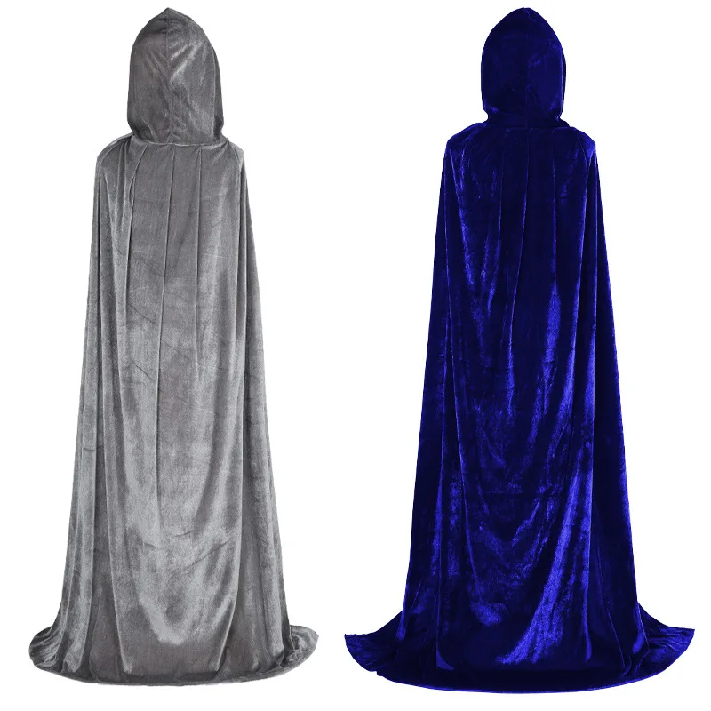 New Halloween Children Clothing Golden Velvet Gingham Cloak Death Cloak Grim Reaper Vampire Witch School Performance Dressing Up