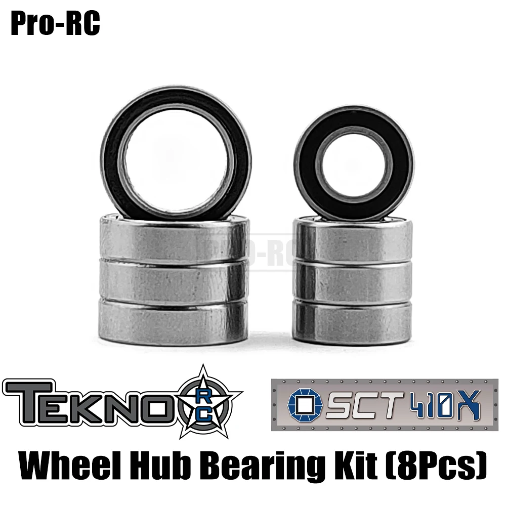 For Tekno 1/10 SCT410 4WD Short Course Truck Kit Wheel Hub Sealed Bearing Kit (8Pcs) Rc Car Uprade Parts