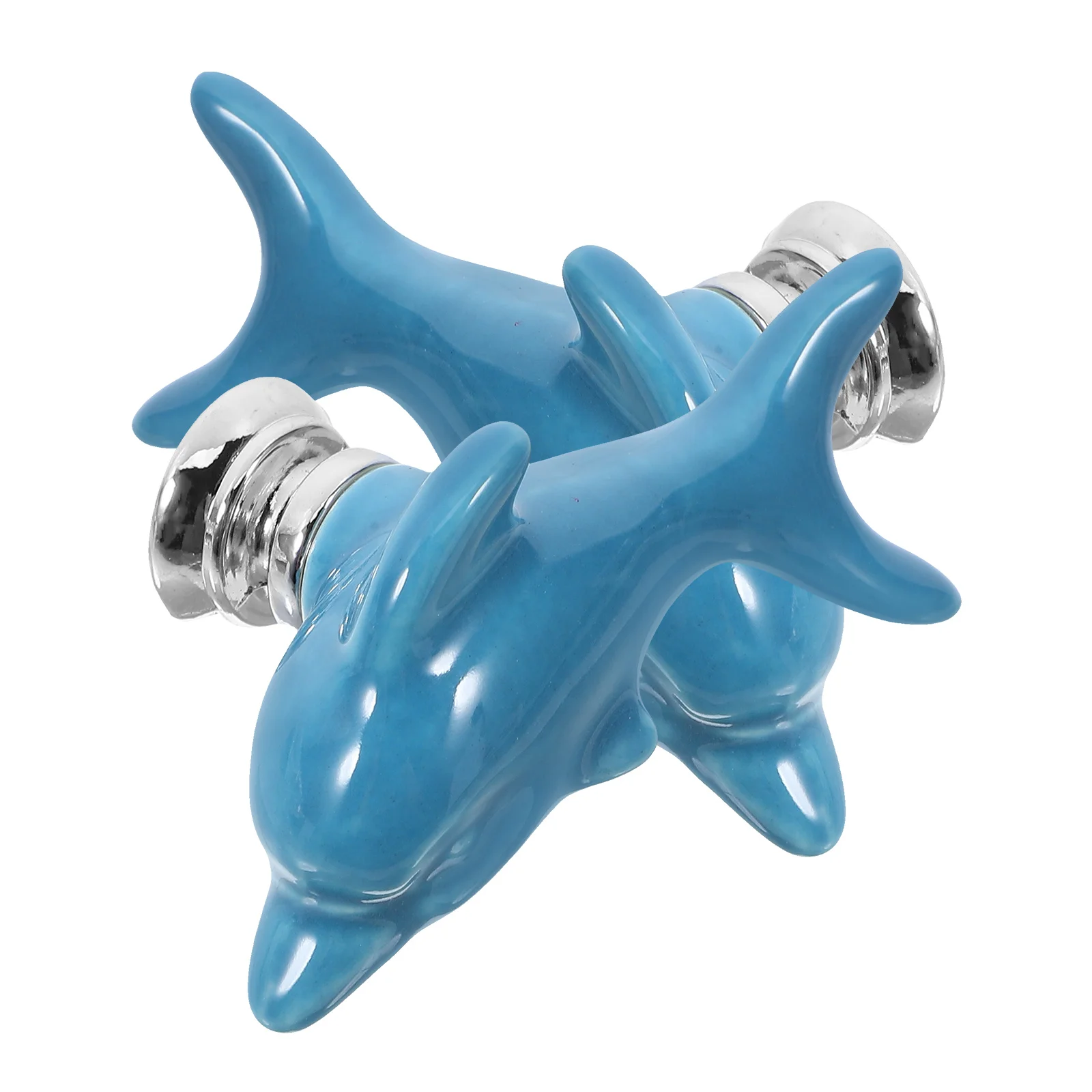 

2pcs Dolphin Handles Durable Drawer Knobs Solid Cabinet Pulls Rustproof Modern Style Furniture Hardware For Kitchen Home
