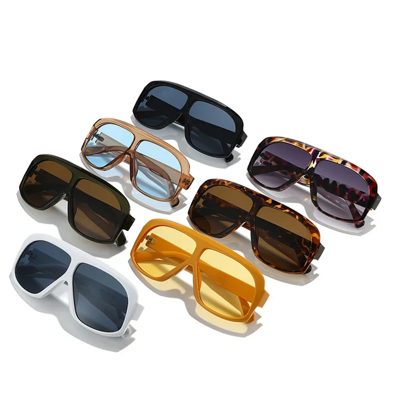 JNPCXI Pilot Oversized Sonnenbrille für Herren, Marken-Designer-Pilotenstil, flache Oberseite, große Sonnenbrille, UV400-Sonnenschutz, Strandbrille – Detail 2