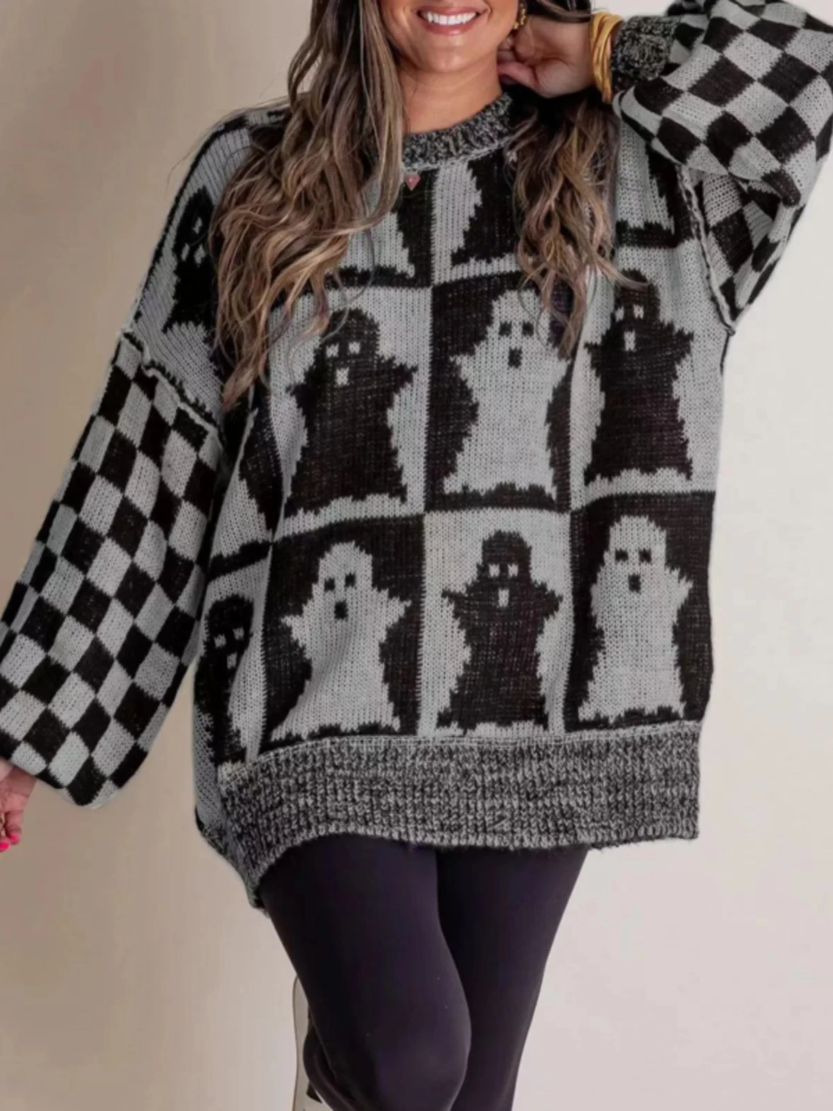 الرجعية جولة Ne سترة المرأة loween جديد Sle الخريف الشتاء كسول تصميم فضفاض العلوي تريكو Faionable تخفيف #4