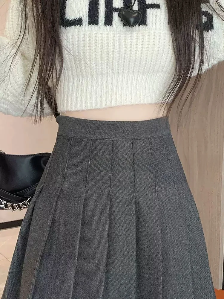 

Женская юбка А-силуэта 2026 года, новая коллекция весна-осень-зима, с высокой талией, в клетку, короткая, маленького размера, шерстяная