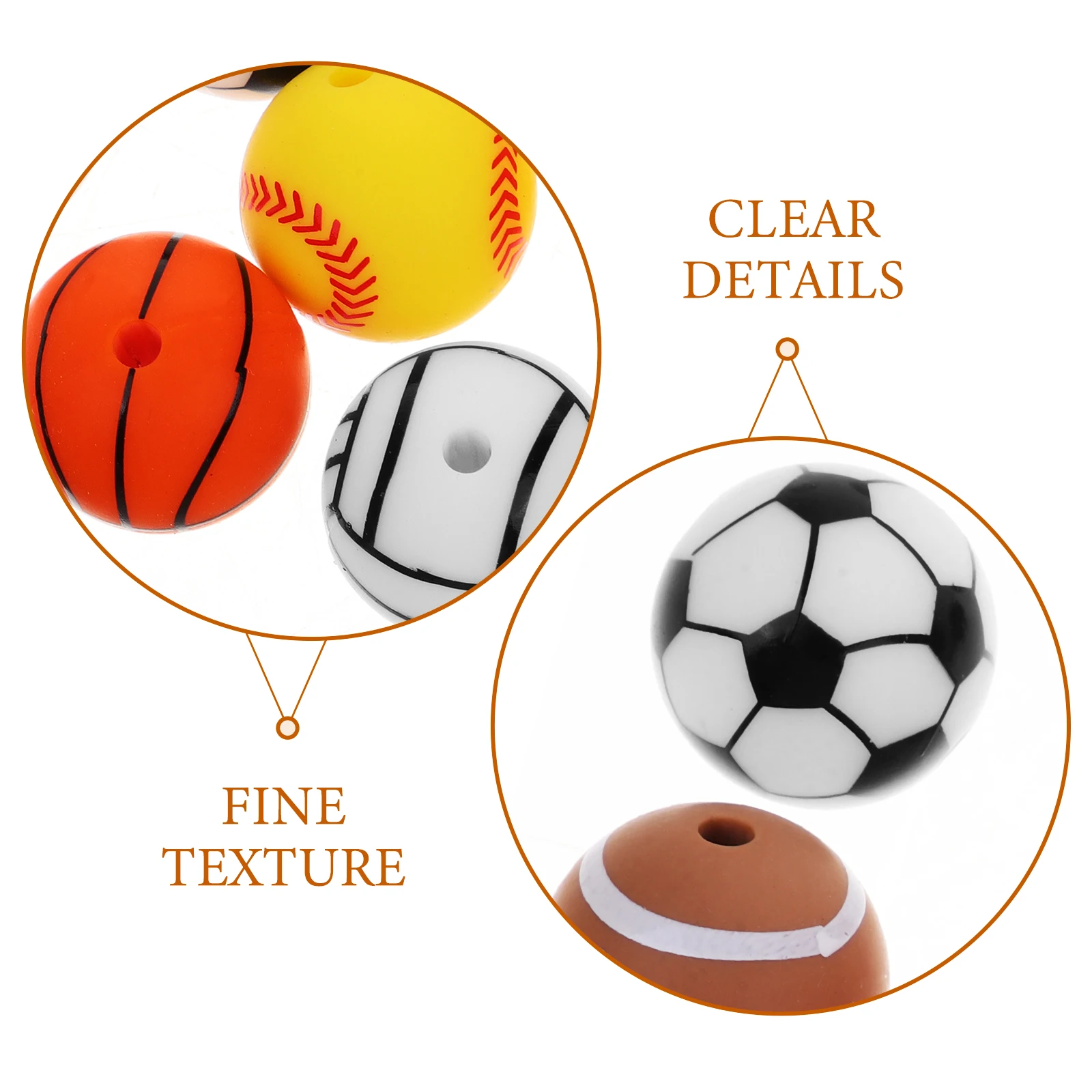 

35pcs Silicone Bulk Craft For Keychain Making Diy Lanyard Necklace Pacifier Chain Durable Smooth Small Exquisite Loose Beads