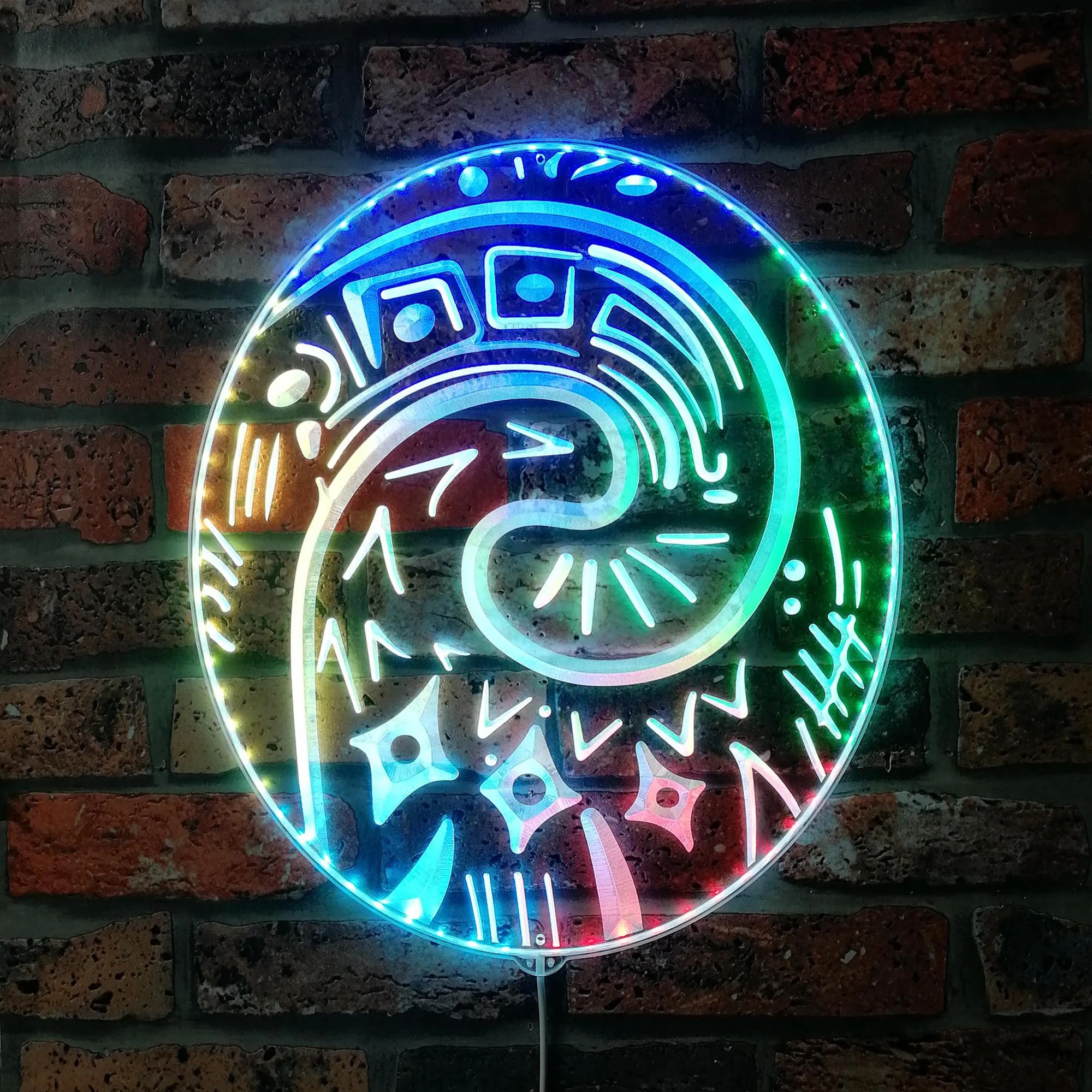 Moana Te Fiti Heart Dynamic RGB Edge Lit LED Sign, Game Room Decor, Gaming Night Light