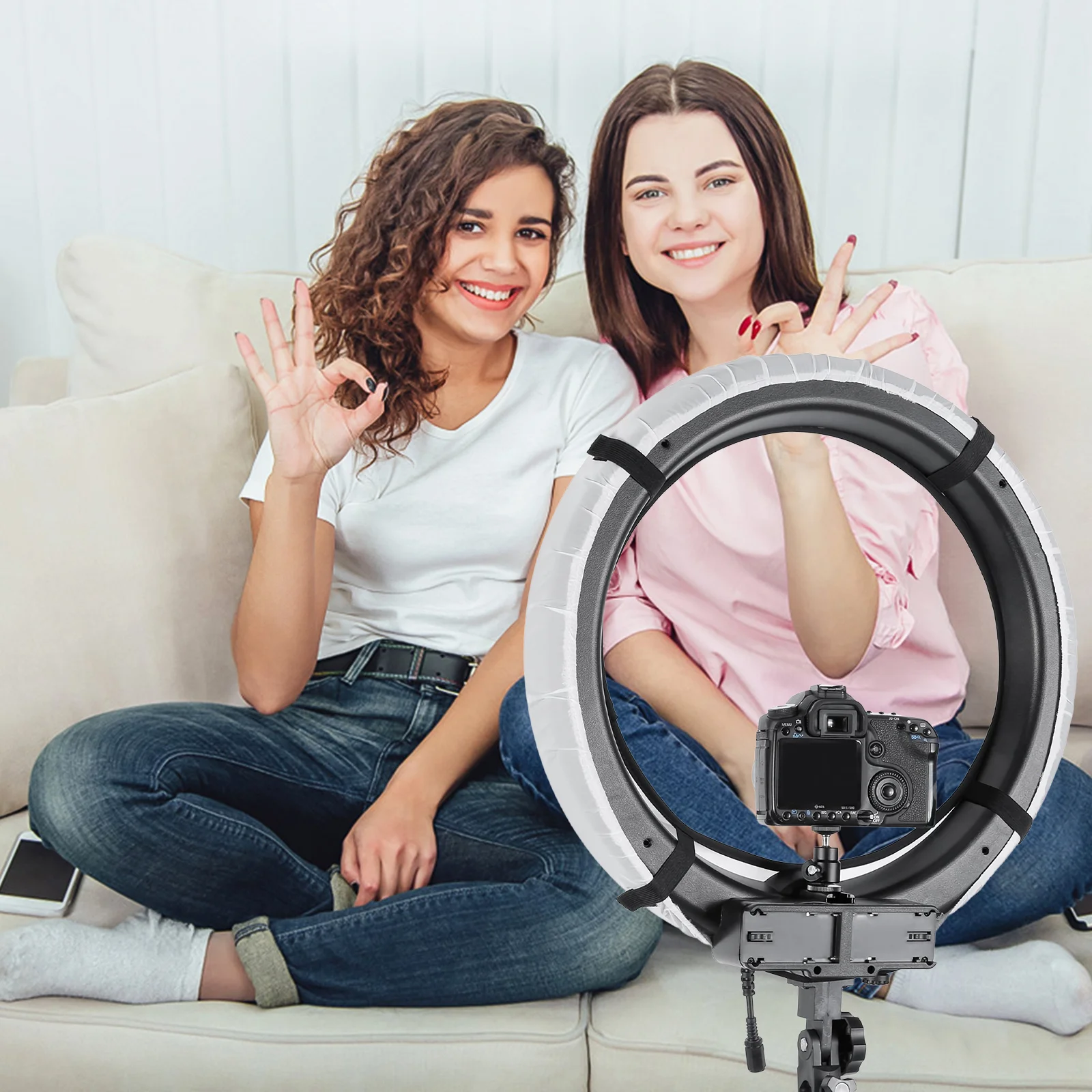 

18 Inch Foldable Flash Diffuser For Photography Nylon White Softbox Ring Light Video Studio Outdoor Shadow Reduction