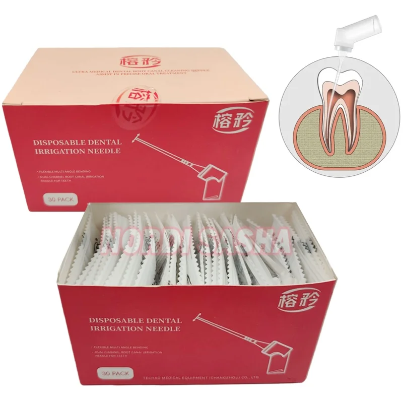 

30Pcs/Box Dental Endodontic Endo Irrigation Needle Tip Disposable Root Canal Syringe Tips Irrigation Needles With Bilateral Open