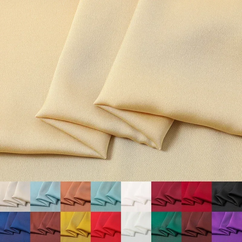 17Colors! 140CM Wide 19MM Dyed Solid Color Stretch Silk Fabric for Dress Shirt Clothes Cheongsam Y005