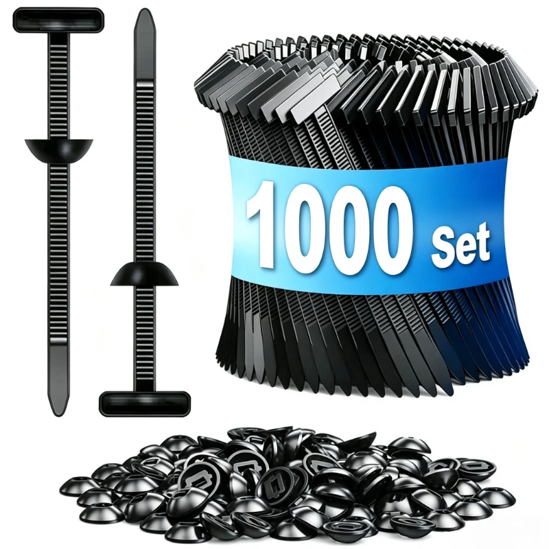1000-1PCS Universal Nylon Cable Ties Buckle Auto Fastener Clip Car Fender Trunk Engine Guard Panel Wire Management
