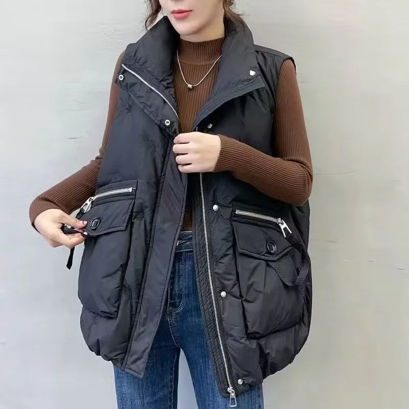 

Новый женский утепленный жилет из хлопка в корейском стиле, повседневный, универсальный, с эффектом омоложения, с наплечниками, для осени и зимы...