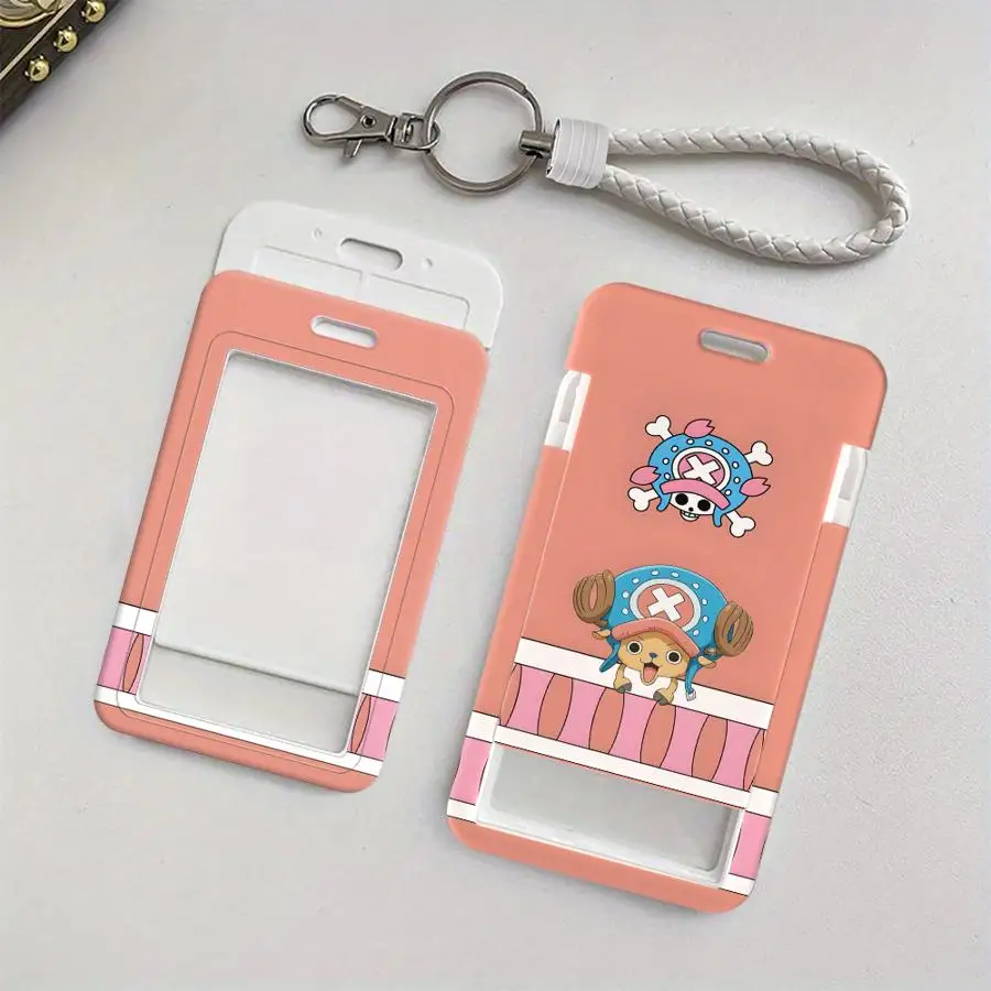 One Piece Cute Logo 1Pc Card Holder Retractable Credit Card Holders Holders Child Bus with lanyard Bank ID Badge Cover Case