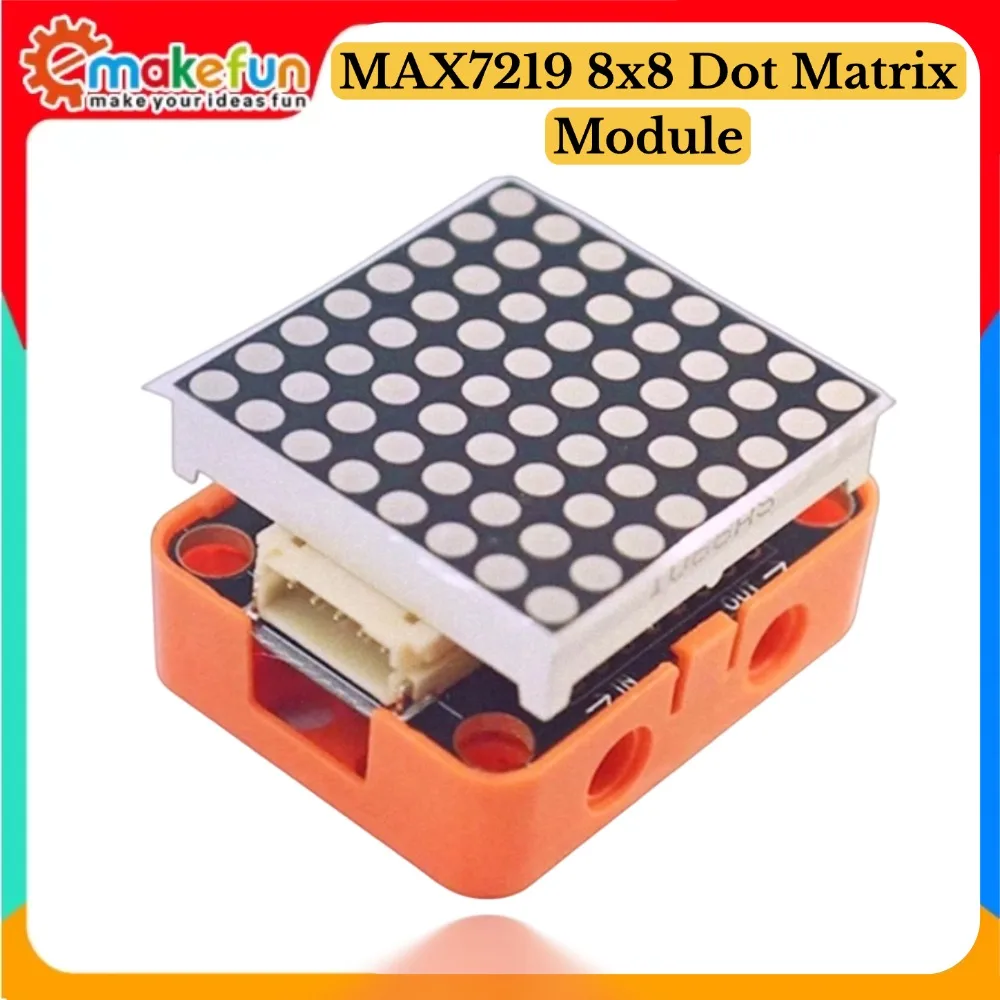 MAX7219 8x8 Dot Matrix Display Module SPI Interface 5V Drives 64 LEDs with Only 3 I/O Pins for Arduino/ESP32/micro:bit