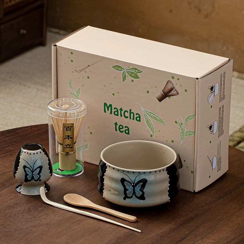 5/7Pcs/Set Japanese Style Matcha Tea Whisk Teaware Traditiona Handmade Matcha Brush Teaspoon Kiln Tea Tools Matcha Kit Gift Box