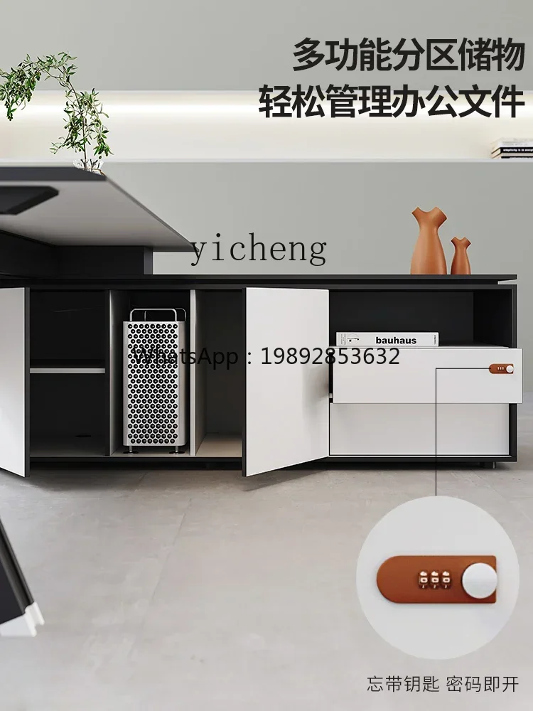 Home Desk Simple Modern Manager Table Furniture Light Luxury White Computer Table and Chair Combination