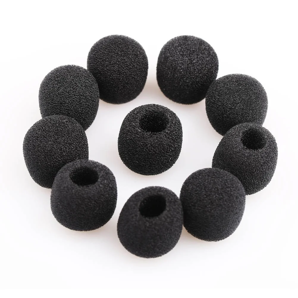 

10pcs Microphone Windscreen Cover Black 10Mm Id 35Mm Foam For Lavalier Lapel Mic Wireless Wired Headsets Gaming Recording