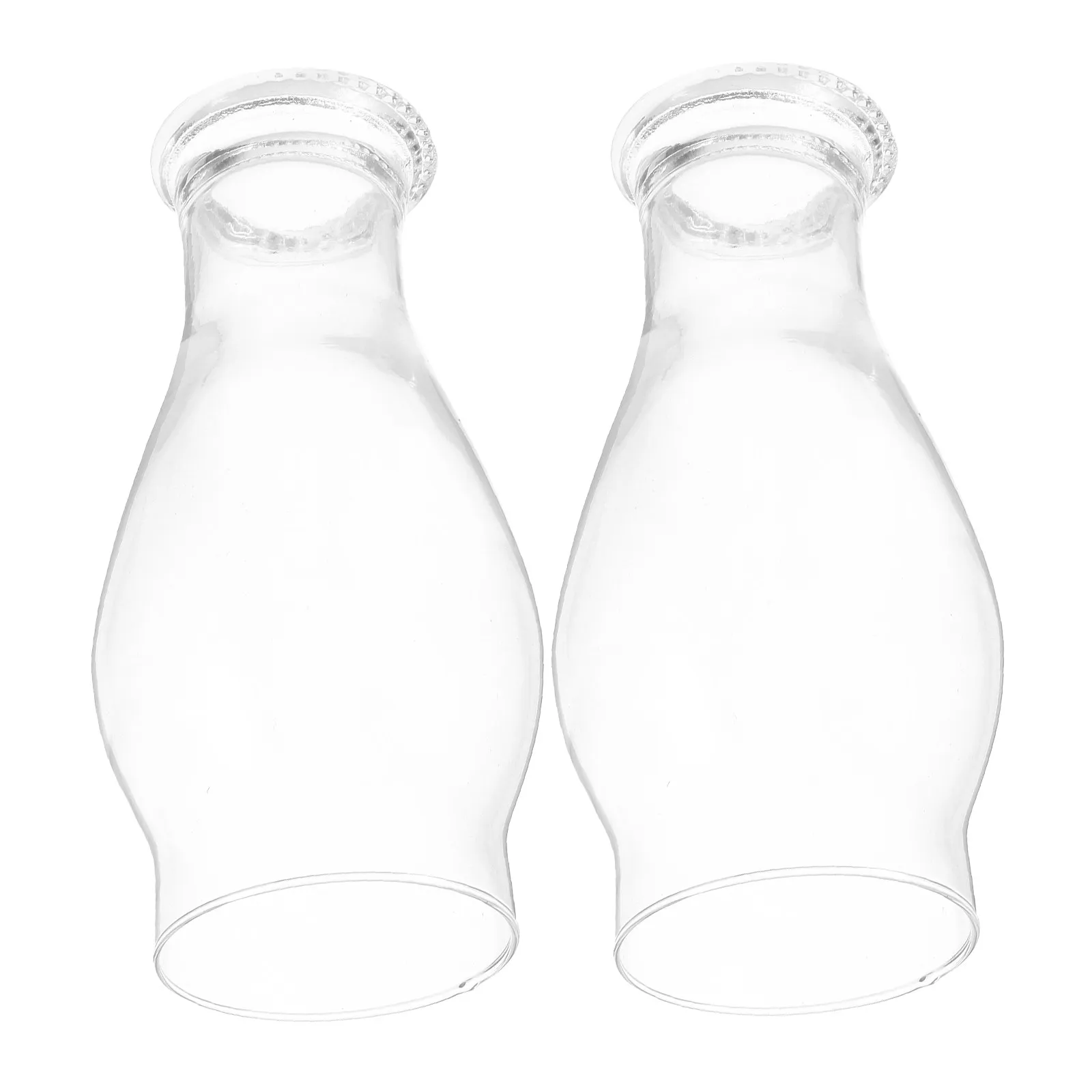 

2Pcs Glass Oil Lamp Chimney Replacement Clear Lamp Shade Windproof Cover Vintage Stable Lampshade Accessory