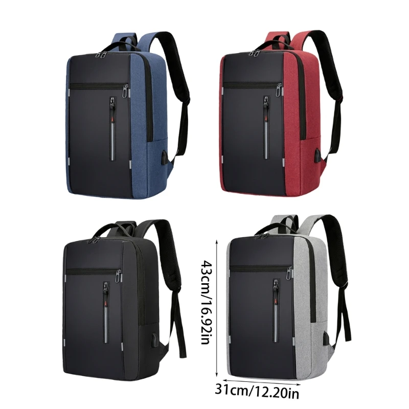 E74B Oxford Cloth Backpack Student School Backpack Travel Backpack Large Capacity Backpack Laptop Backpack with Charging Port