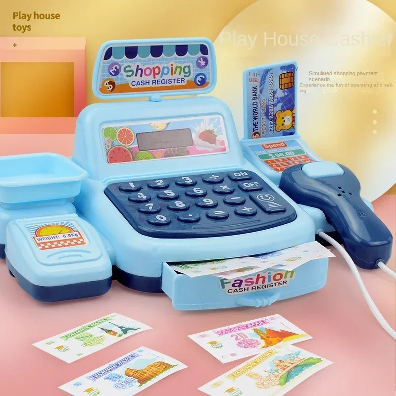 Cash Register Toy Simulation Supermarket Cash Register Toys Set With Lighting Sound Effects Calculation Checkout Early Education