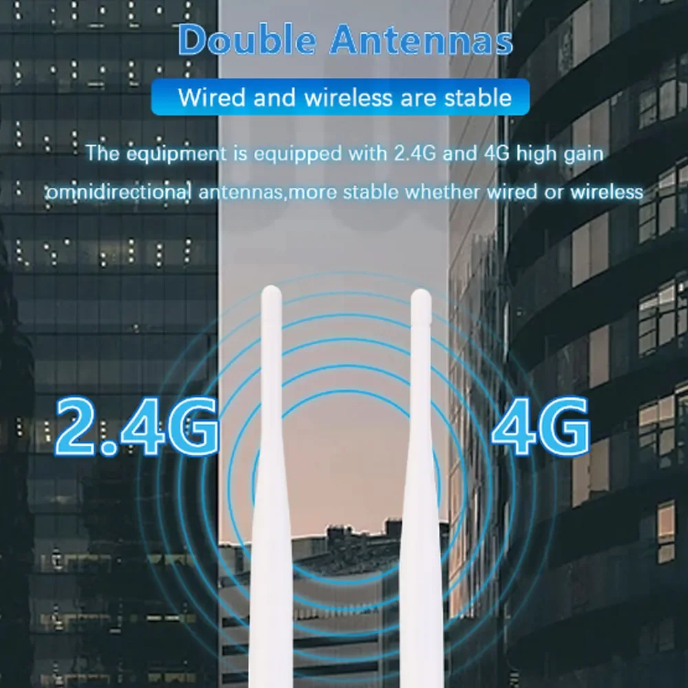 KuWFi Outdoor CAT4 4G LTE Router 300Mbps 2.4G Wireless Wi-fi Router External Antenna with SIM Card Slot 48V POE for Wifi Camera