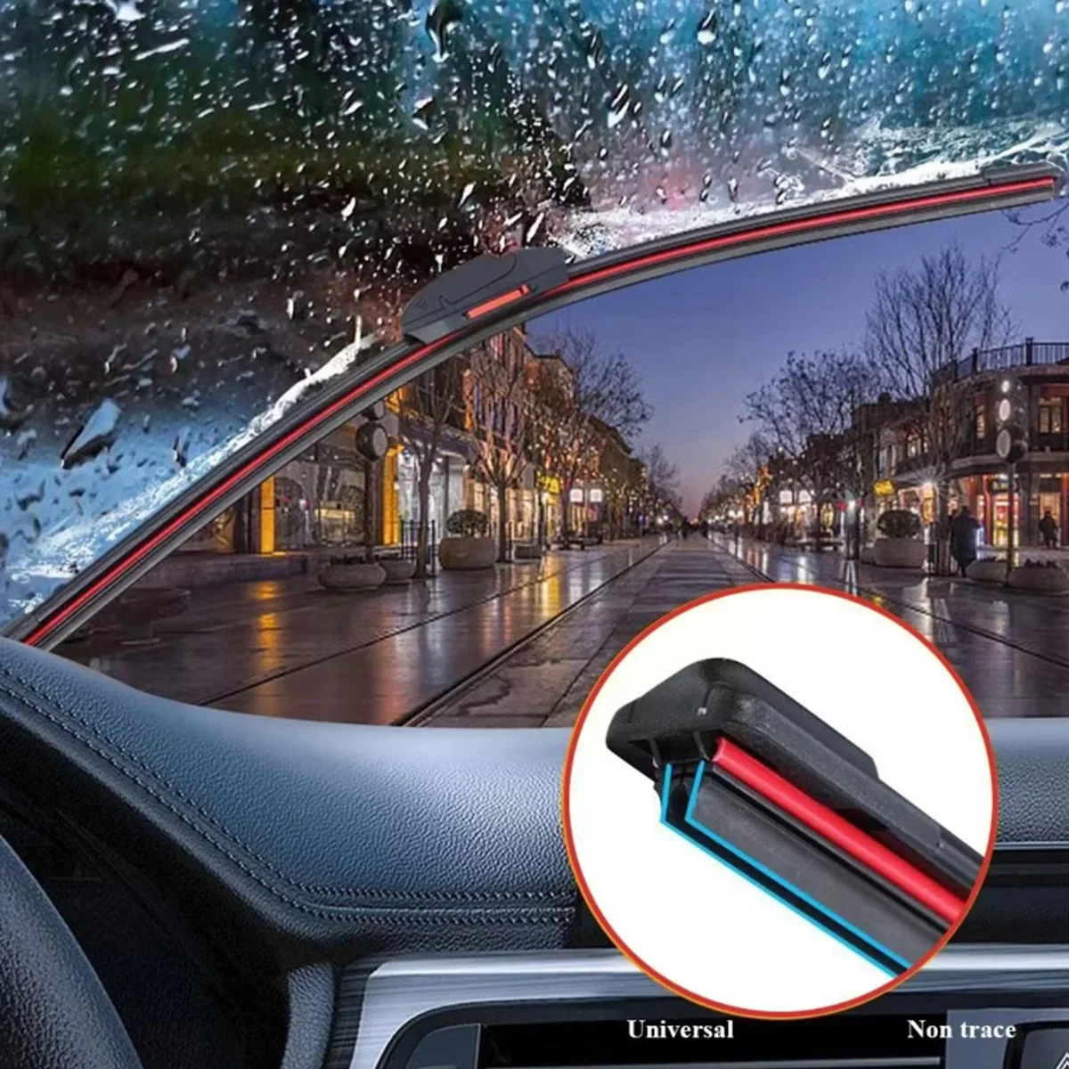 J/U hook Car Windshield Wiper blades Universal Soft Double layer Rubber Front Windscreen 14\