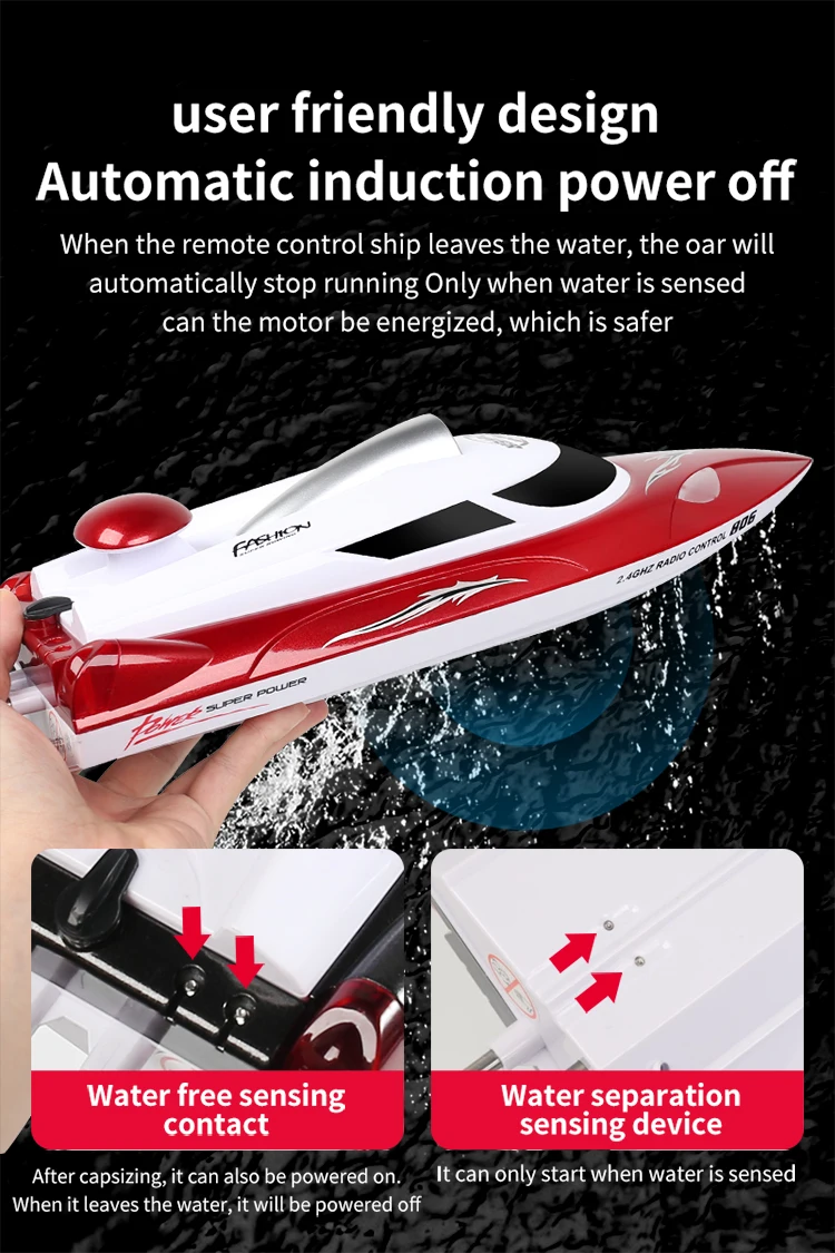 35km/H HJ806 2.4G High-Speed Remote Control Racing Boat With Water Cooling System /High Speed R/C boat Children Model Toys