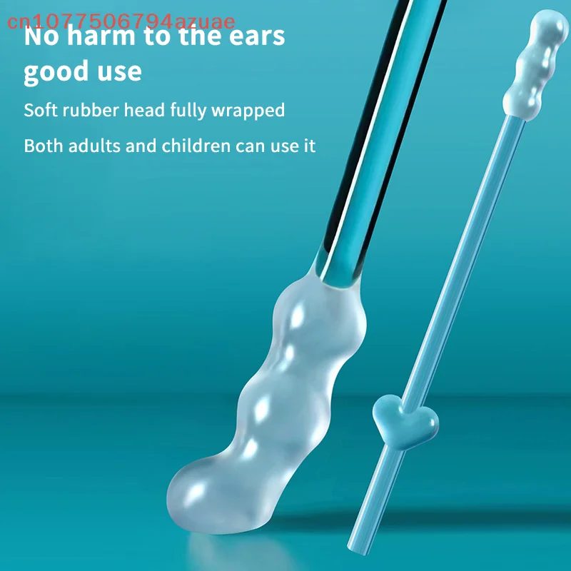 24PCS/Box New Silicone Disposable Ear Swabs Soft Ear Cleaner Sticky Ear Swabs Sticky Earwax Remover Stick AdultsUniversal Box