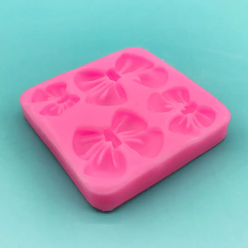 Silicone Bow Baking Mold, textura macia e confortável, quatro tamanhos, fácil desmoldagem, Home Suprimentos, Bolo Suprimentos, 56g