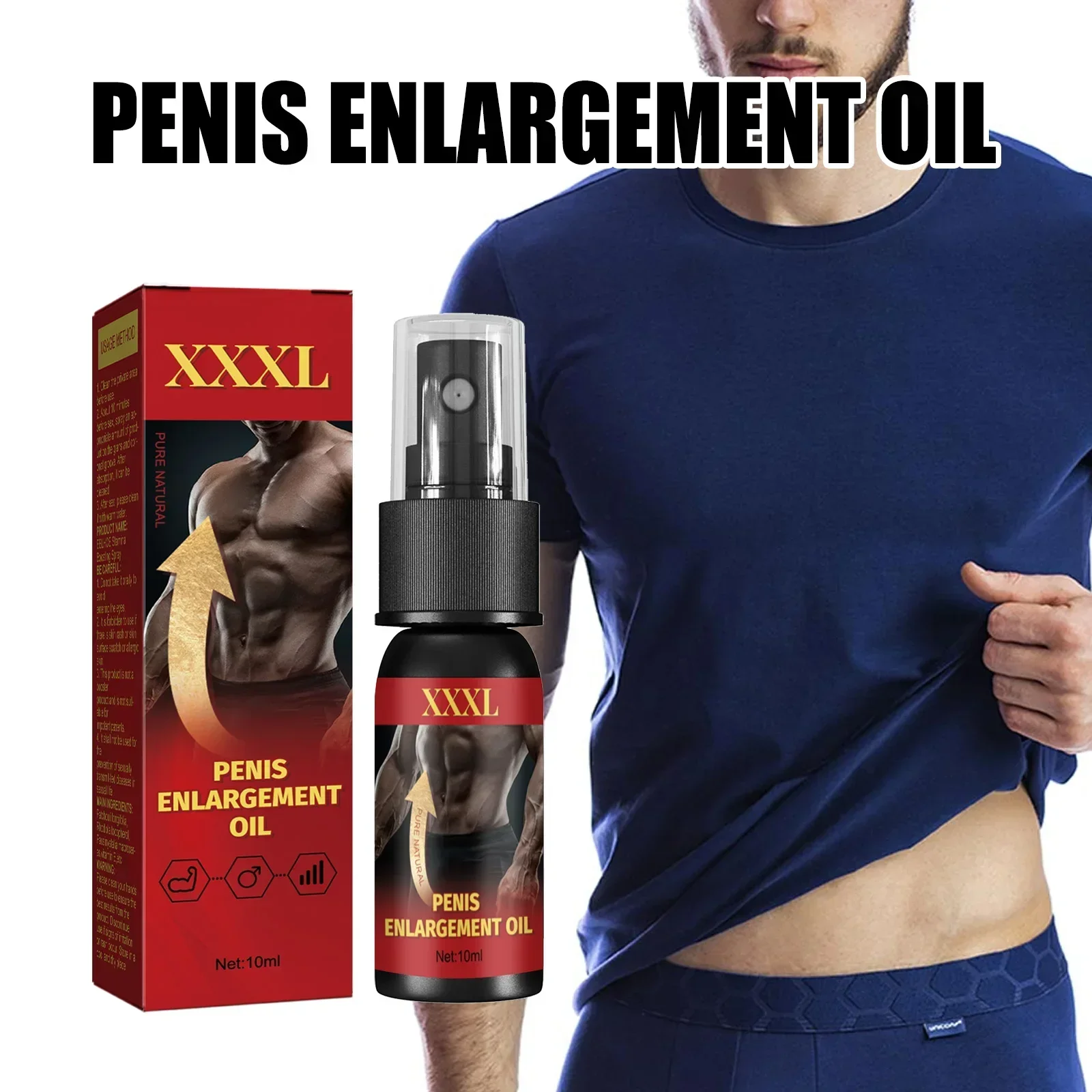 XXXL aceite de masaje para agrandar el tamaño de los hombres, mejora avanzada de los pétalos de pene, mejora de la talla y la salud, garantía de calidad