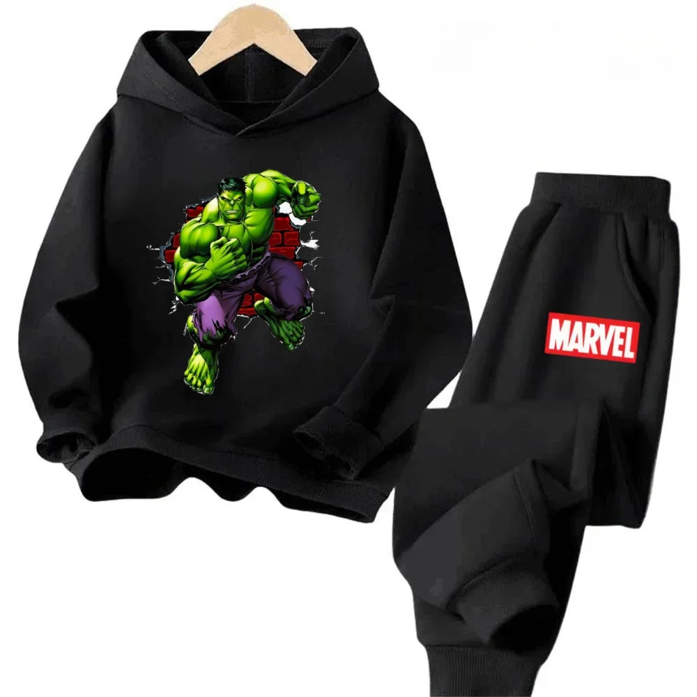 

Marvel Avengers Kids Hooded Tracksuit 2PCS Cartoon Super Print Long Sleeve Tops Pants Comfortable Soft Boys Girls Daily