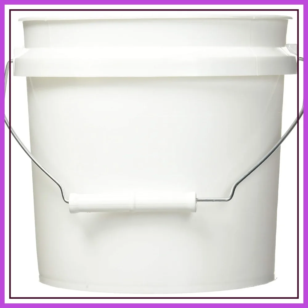 

1-Gallon White Plastic Pail Paint Container for DIY Projects
