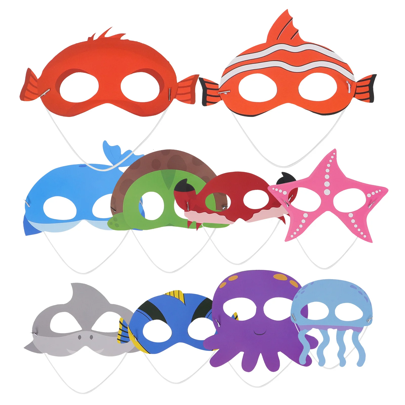 10 stuks oceaan dierenmaskers papier dier cosplay maskers halloween party festival masker decoratieve benodigdheden zeedecoraties