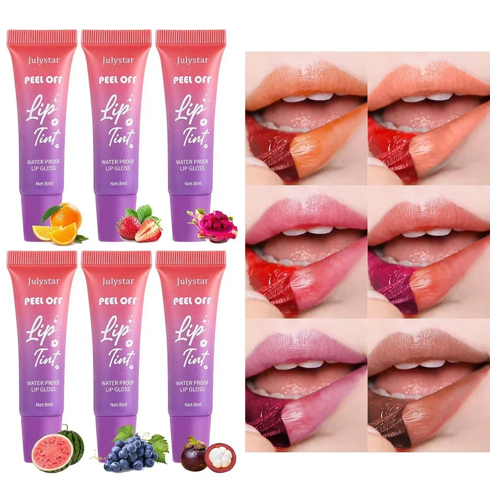 Peel Off Lip Stain, Wodoodporny Matowy Tint do Ust i Konturówka, Długotrwały Efekt Tatuażu, Odporny na Rozmazywanie Błyszczyk do Ust z Efektem Zrywania, Trwały