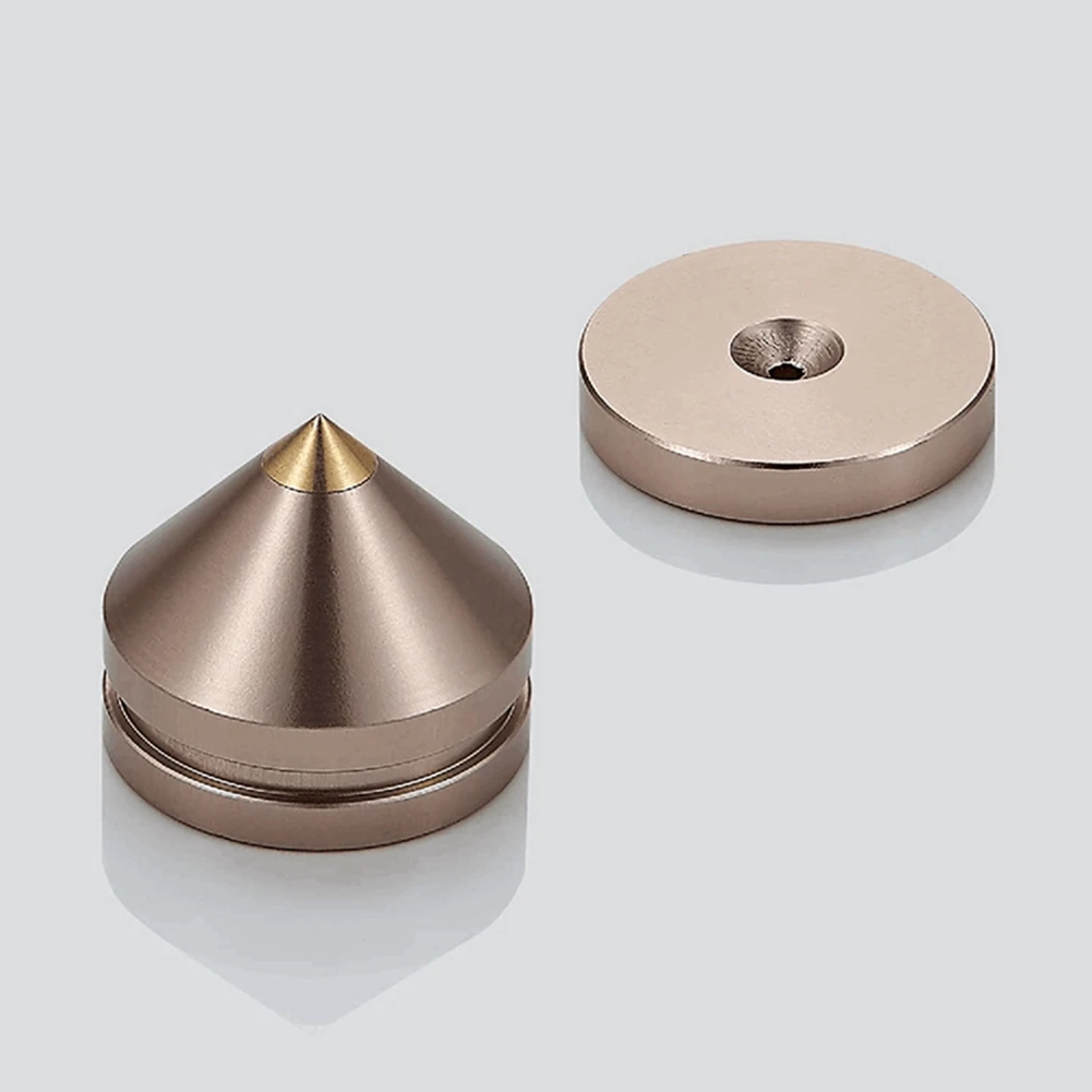 Juego de 4 puntas de Audio Hifi para pies, cono, clavo para suelo, altavoz de aleación de aluminio, DAC, CD, gabinete, amplificador de potencia, ordenador (dorado)