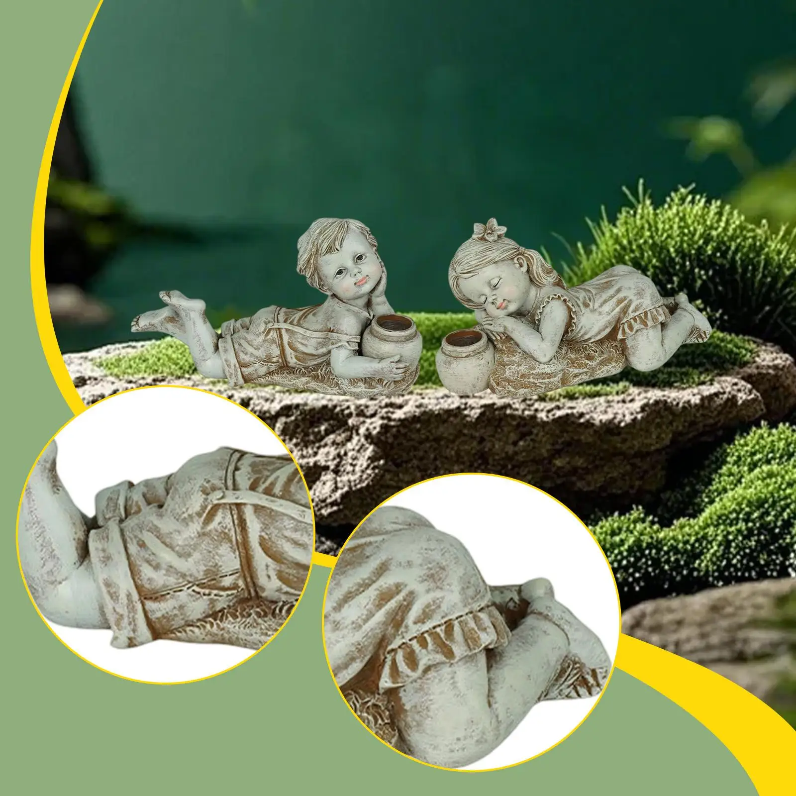 

Детская статуя, милая садовая статуя с подсветкой для балкона, двора, дома