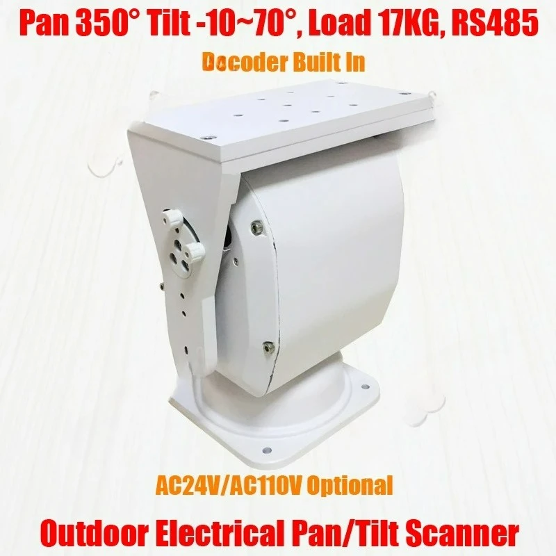 Vertical Outdoor RS485 CCTV Camera Support Heavy Duty 10KG Load IP66 Pan Tilt Scanner Unit Decoder Device PTZ Horizontal